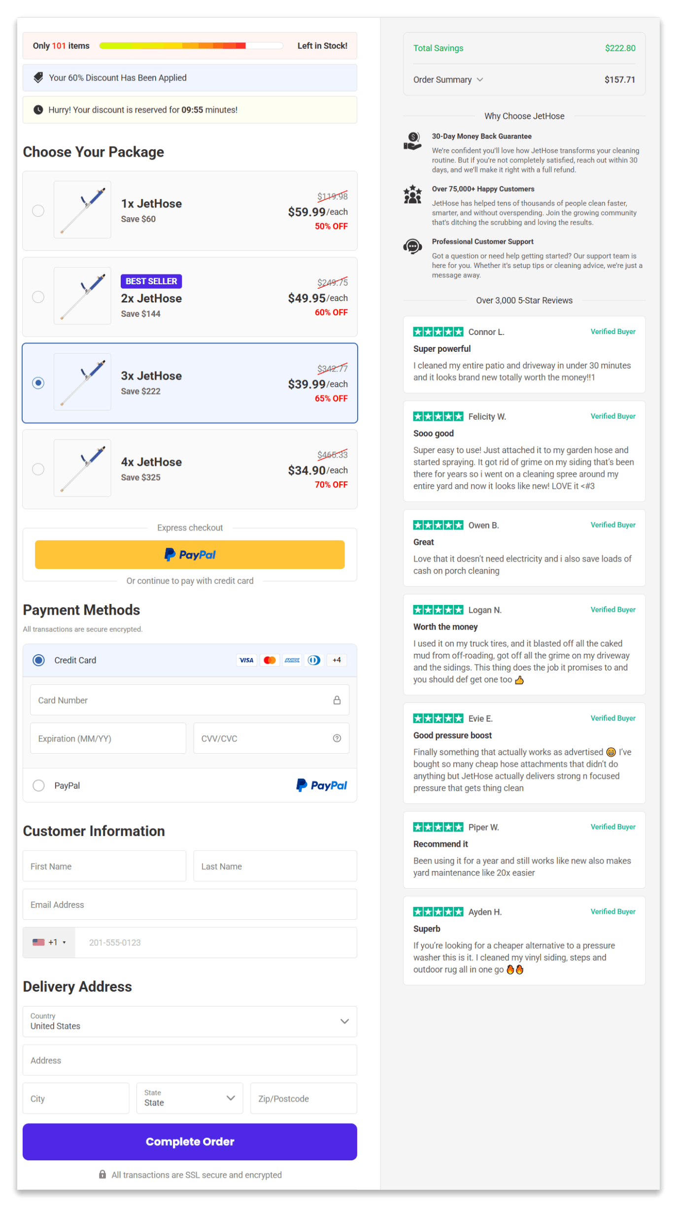  JetHose Washer secure checkout page